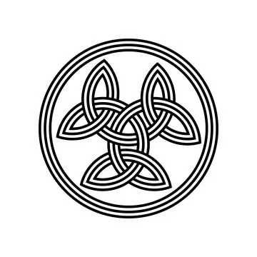 Celtic knot trinity on white background for tattoo symbol religion icon logo. Stock Illustration
