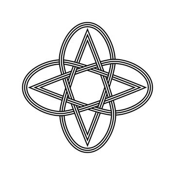 Celtic knot trinity on white background for tattoo symbol religion icon logo. Stock Illustration