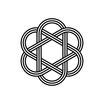 Celtic knot trinity on white background for tattoo symbol religion icon logo. Illustrazione stock