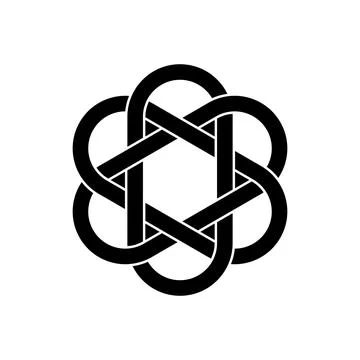 Celtic knot trinity on white background for tattoo symbol religion icon logo. Illustrazione stock