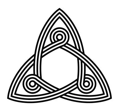 Celtic knot trinity on white background for tattoo symbol religion icon logo. Illustrazione stock