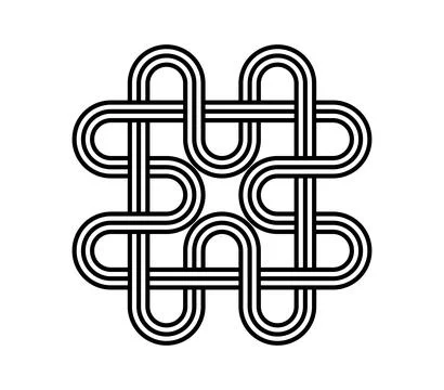 Celtic knot trinity on white background for tattoo symbol religion icon logo. Illustrazione stock