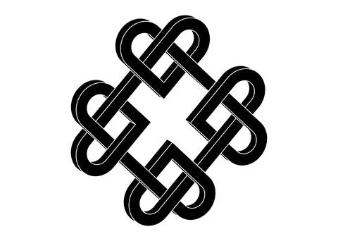 Celtic knot trinity on white background for tattoo symbol religion icon logo. Stock Illustration