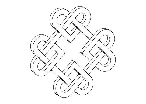 Celtic knot trinity on white background for tattoo symbol religion icon logo. Stock Illustration