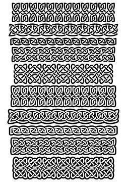 Celtic Knot Vector Borders Set Stock Illustration