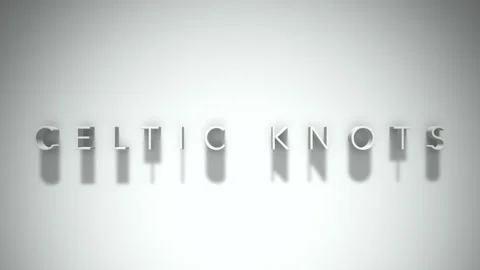 Celtic knots 3D title animation white text on a white background Stock Footage 299379659
