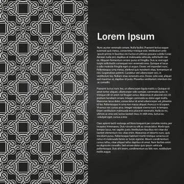 Celtic knots background. White vector knots banner template Stock Illustration