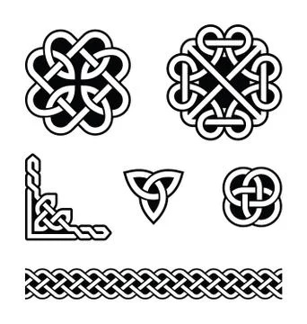 Celtic knots, braids and patterns - vector Stock Illustration