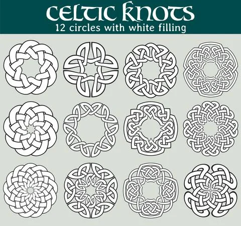 Celtic knots, circles with fill Stock Illustration