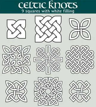 Celtic knots, circles with fill Stock Illustration