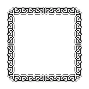 Celtic knots vector medieval frame in black and white Stock Illustration