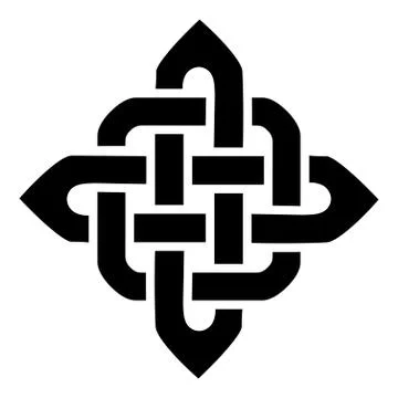 Celtic knotted square type  symbol in black Stock Illustration