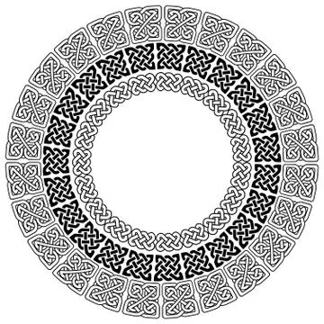 Celtic mandala with 3 different elemnt in rings Stock Illustration