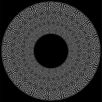 Celtic mandala on black background Stock Illustration