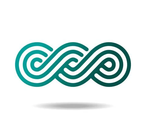Celtic or Greek linear pattern of three lines. Infinity symbol. Mobius loop Stock Illustration