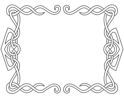 Celtic ornament frame horizontal - vector linear element for coloring Stock Illustration