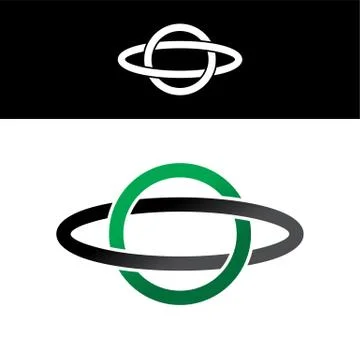 Celtic overlapped green black abstract floral concept logo logotype Stock Illustration