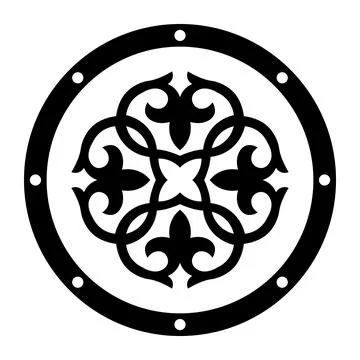 Celtic pattern in the form of a circle. Pattern with arabesques, floral elements Stock Illustration