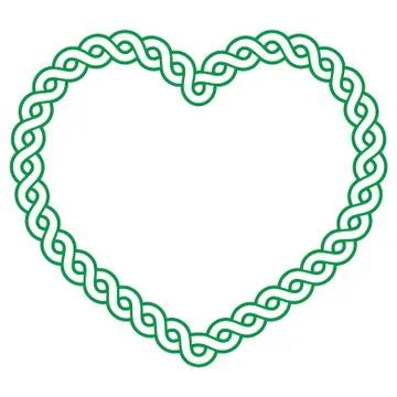 Celtic pattern green heart shape - love concept fot St Patrick's Day, Valentines Stock Illustration