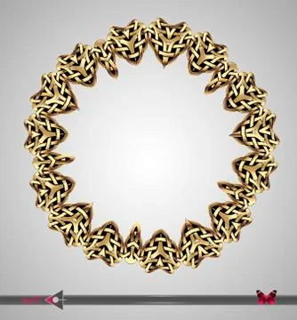 Celtic pattern. Round frame. Vector ornament. Design element Ilustração Stock