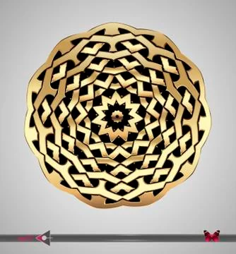 Celtic pattern. Round. Vector ornament. Design element Illustrazione stock