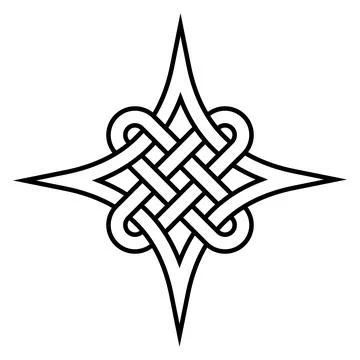 Celtic quaternary knot of eternity, vector celtic pattern symbol close Stock Illustration