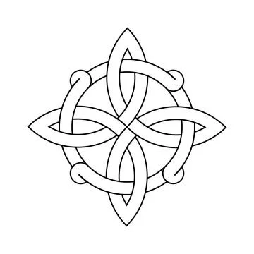Celtic quaternary trinity knot for tattoo icon logo web graphic. vector ill.. Stock Illustration