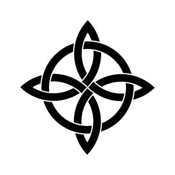 Celtic quaternary trinity knot for tattoo icon logo web graphic. vector ill.. Stock Illustration