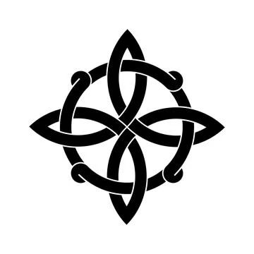 Celtic quaternary trinity knot for tattoo icon logo web graphic. vector ill.. Stock Illustration