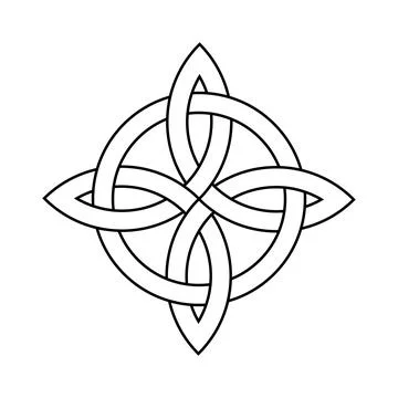 Celtic quaternary trinity knot for tattoo icon logo web graphic. vector ill.. Stock Illustration