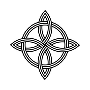 Celtic quaternary trinity knot for tattoo icon logo web graphic. vector ill.. Stock Illustration