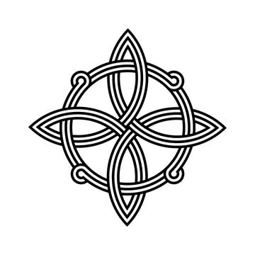Celtic quaternary trinity knot for tattoo icon logo web graphic. vector ill.. Stock Illustration