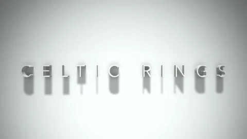 Celtic rings 3D title animation white text on a white background Stock Footage 299422565