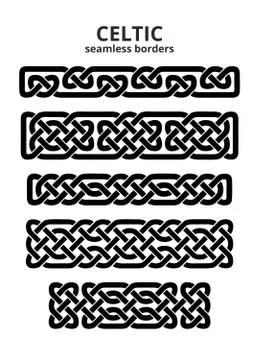 Celtic seamless borders Stock Illustration