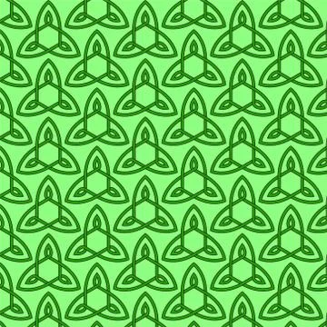 Celtic seamless pattern. Colored with green. Stock Illustration