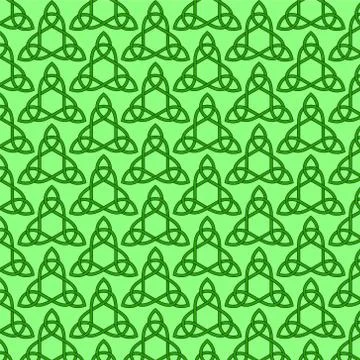 Celtic seamless pattern. Colored with green. Stock Illustration