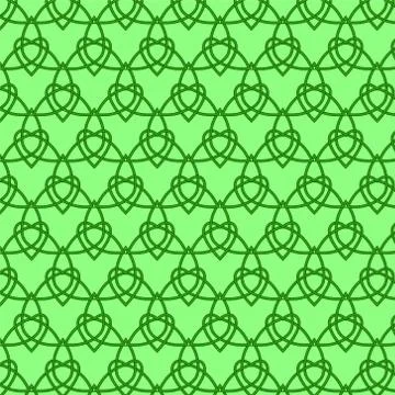 Celtic seamless pattern. Colored with green. Stock Illustration