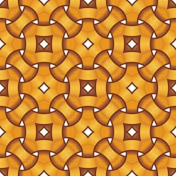 Celtic Seamless Pattern - Engraved Golden Rings Intertwined Stock Illustration