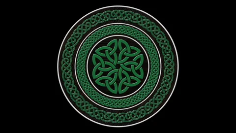 Celtic Shield Loop with Matte Stock Footage 307055731