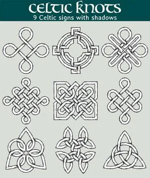 Celtic signs with shadows Stock Illustration