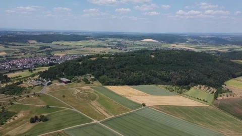 Celtic Site "Glauberg" w. Burial Mound - [2160p/4K/30fps] - Circle-Right-Clip Stock Footage 244041953