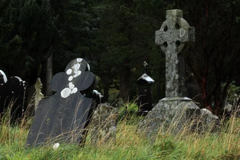 Celtic Stone Cross Foto stock