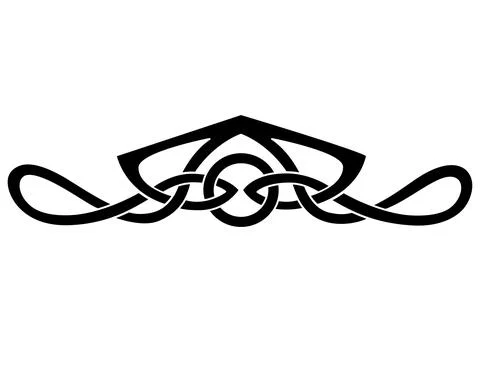 Celtic style border or divider - vector silhouette element for text decoration Illustrazione stock