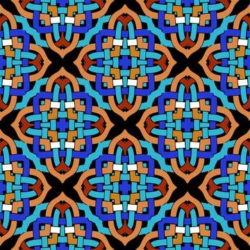 Celtic style bright seamless pattern. Abstract ornamental vector background.  Stock Illustration