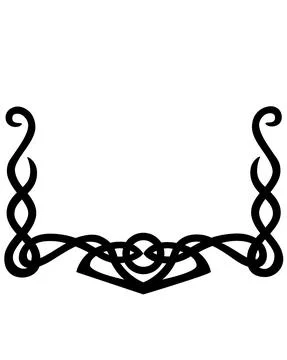 Celtic style divider or border - vector silhouette element for decoration. Stock Illustration