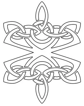 Celtic style element for tattoo, logo or decor - vector linear element Stock Illustration