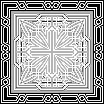 Celtic style seamless pattern. Vector ornamental black and white background.  Stock Illustration