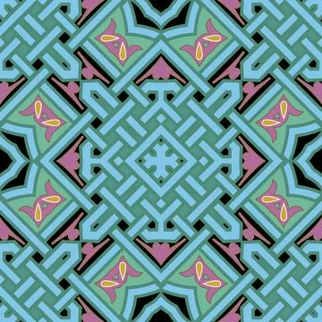 Celtic style seamless pattern. Vector ornamental colorful background. Repeat  Stock Illustration