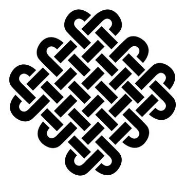Celtic style square on eternity knot patterns in black Illustrazione stock