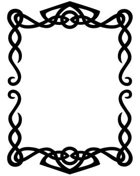 Celtic style vertical frame - vector silhouette template. Frame for text Stock Illustration